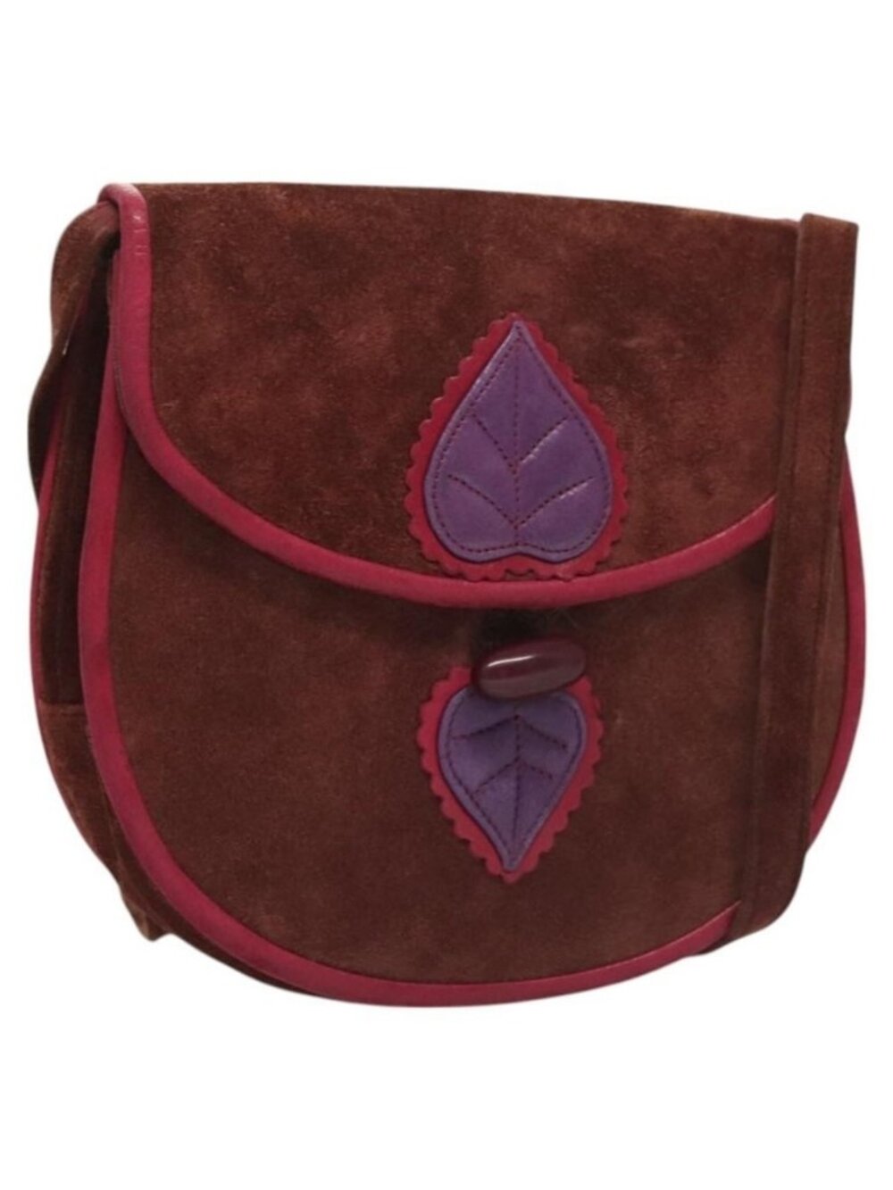 Authentic SAINT LAURENT Shoulder Bag Suede Brown